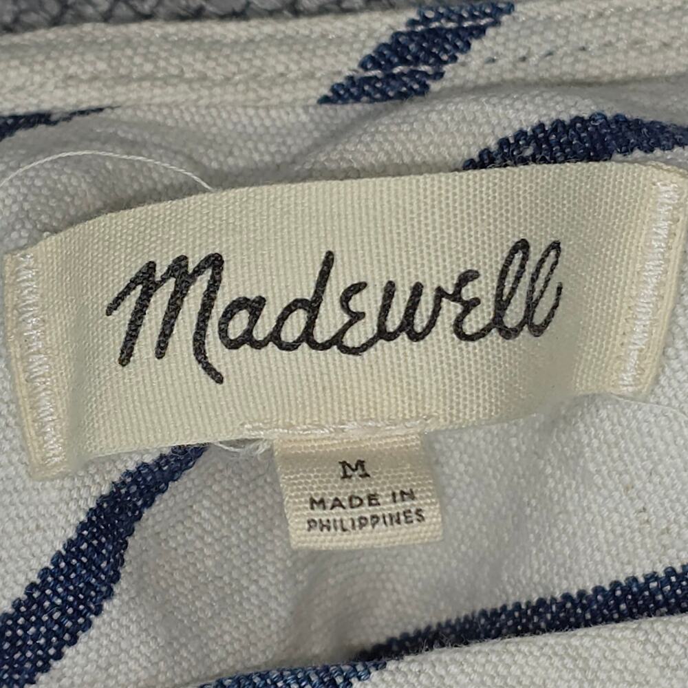 MADEWELL WOMEN'S CASUAL STRIPED WIDE‑LEG JUMPSUIT – SIZE M – WHITE/NAVY STRIPES - Picture 6 of 12